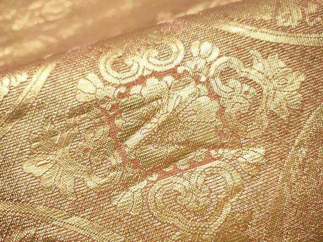 平和屋着物●両面 六通柄袋帯 唐織 花鳥文 金糸 正絹 逸品 CAAY9891hy