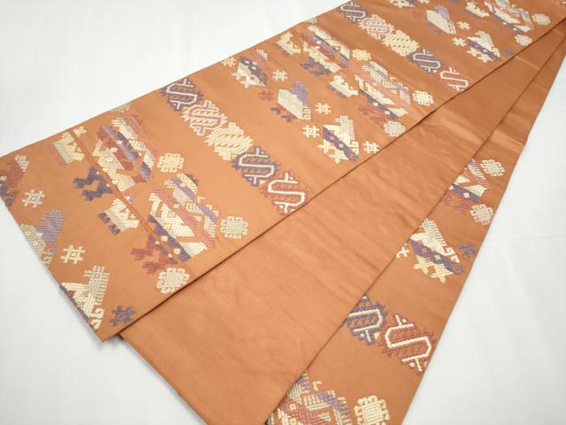 平和屋着物●六通柄 本袋帯 唐織 鳥 正絹 逸品 CAAY9911hy