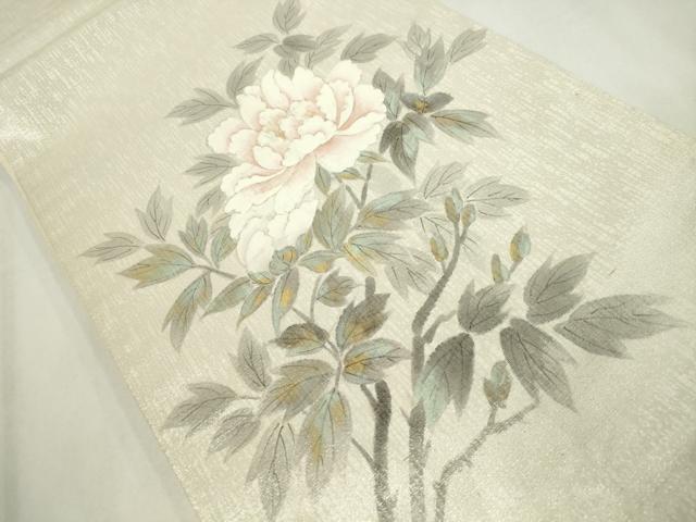 平和屋着物◎両面 六通柄袋帯 唐織 色紙重ね草花文 金銀糸 正絹 逸品 CAAZ0135dy