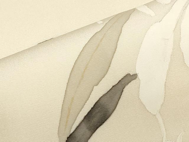 平和屋着物●塩瀬 九寸名古屋帯 手描き 草花文 金彩 正絹 逸品 CAAZ0354dy