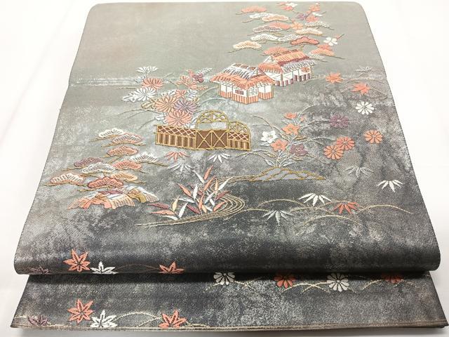 平和屋着物◎六通柄袋帯 唐織 嘉辰晴朗模様 金銀糸 正絹 逸品 CAAZ0431xi