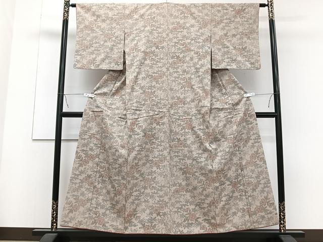 平和屋着物■上質な紬 草花文 正絹 逸品 CAAZ0682xi