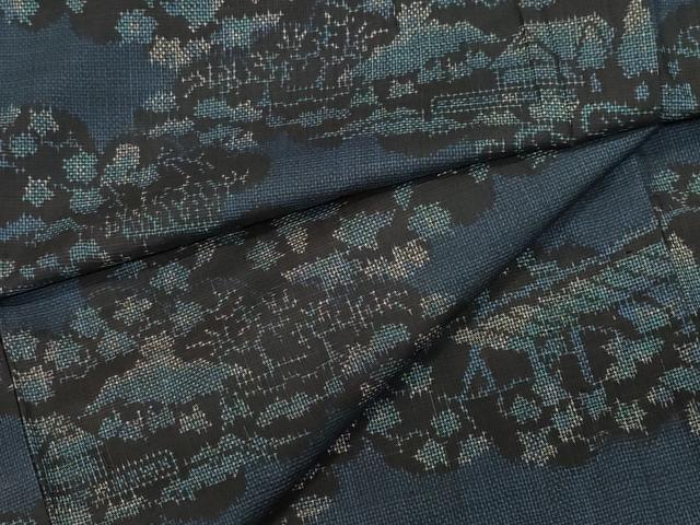 平和屋着物●本場大島紬 7マルキ 風景草花文 正絹 逸品 CAAZ0833vf