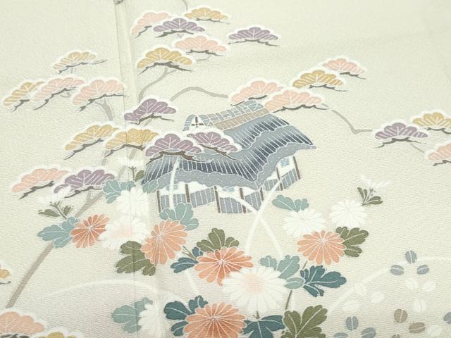 平和屋着物●訪問着 風景草花文 正絹 逸品 CAAZ0983vf
