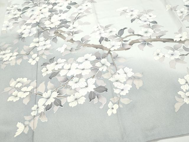 平和屋着物●訪問着 枝花文 銀彩 正絹 逸品 CAAZ0999vf