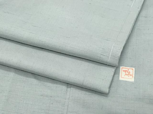 平和屋着物●上質な紬 作家物 灰青色 正絹 逸品 CAAZ1115vf