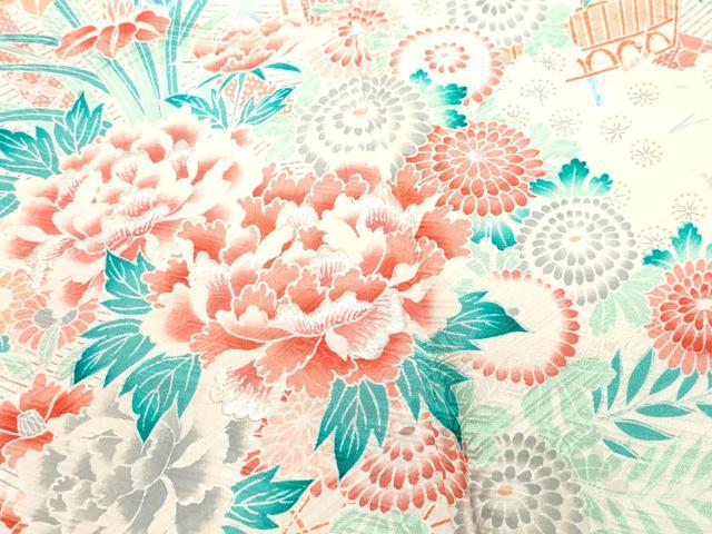 平和屋着物●豪華振袖 絞り 刺繍 花籠文 正絹 逸品 CAAZ1118vf