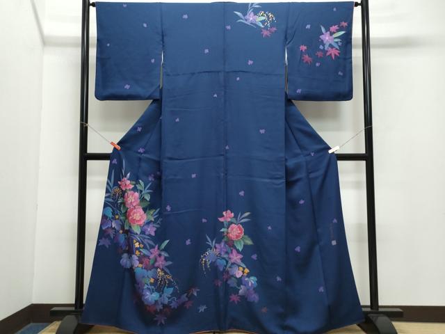 平和屋着物●中嶋まさひろ 蝋彩染作家 訪問着 手描き 草花文 正絹 逸品 CAAZ1133vf