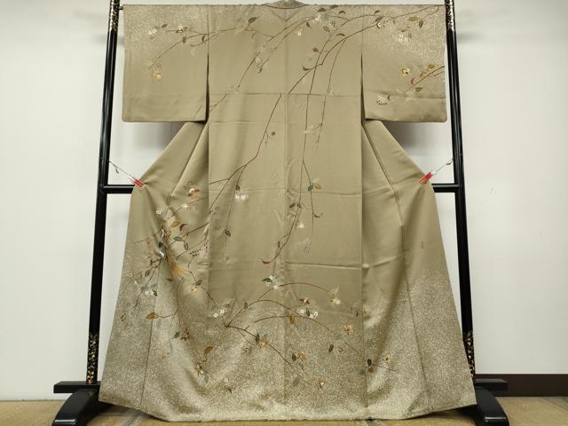 平和屋着物●訪問着 作家物 花鳥文 金彩 正絹 逸品 CAAZ2406ut