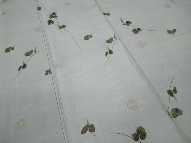 平和屋着物●上質な小紋 紬地 蔦の葉花文 金彩 正絹 逸品 CAAZ2411ut