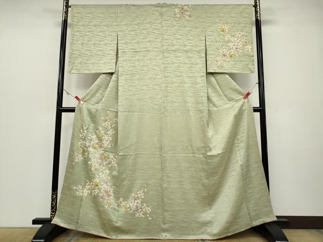 平和屋着物●訪問着 刺繍 枝梅文 金彩 正絹 逸品 CAAZ2424ut