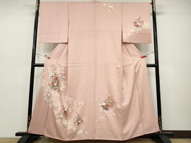 平和屋着物●訪問着 雪輪草花文 暈し染め 金彩 正絹 逸品 CAAZ2429ut