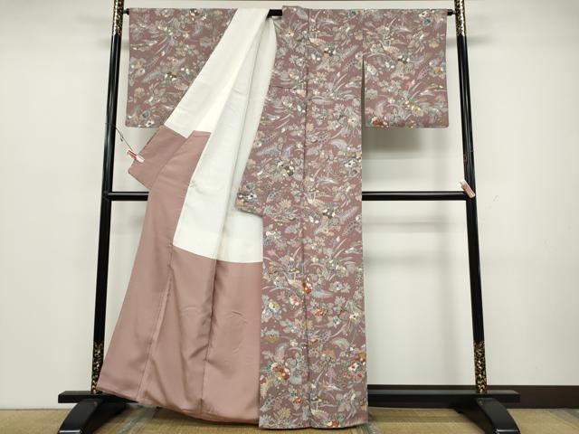 平和屋着物●訪問着 草花尽くし 金彩 鬼しぼ縮緬 正絹 逸品 CAAZ2431ut