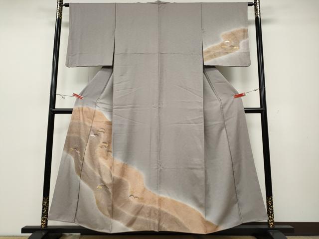 平和屋着物●訪問着 竹屋町刺繍 道長松文 暈し染め 金彩 正絹 逸品 CAAZ2468ut