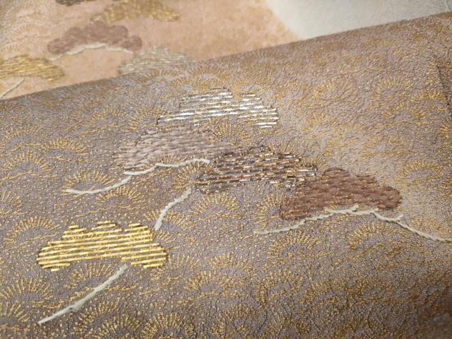 平和屋着物●訪問着 竹屋町刺繍 道長松文 暈し染め 金彩 正絹 逸品 CAAZ2468ut