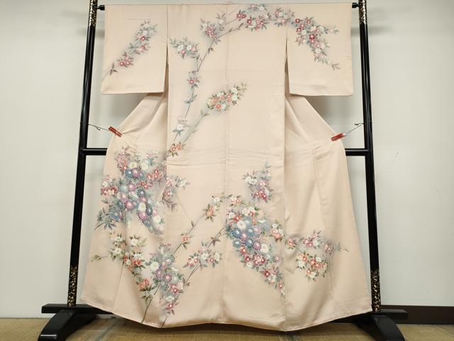 平和屋着物●訪問着 友禅 草花文 正絹 逸品 CAAZ2571ut