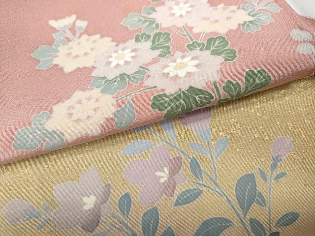 平和屋着物●訪問着 作家物 駒刺繍 地紙草花文 暈し染め 金彩 正絹 逸品 CAAZ2578ut