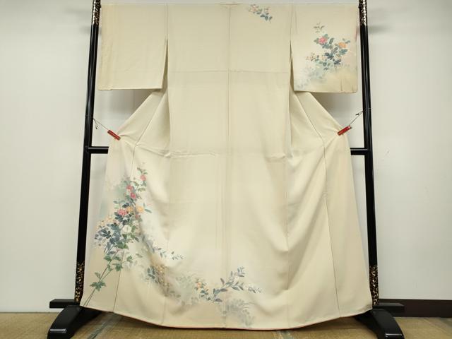 平和屋着物●訪問着 友禅 草花文 正絹 逸品 CAAZ2588ut