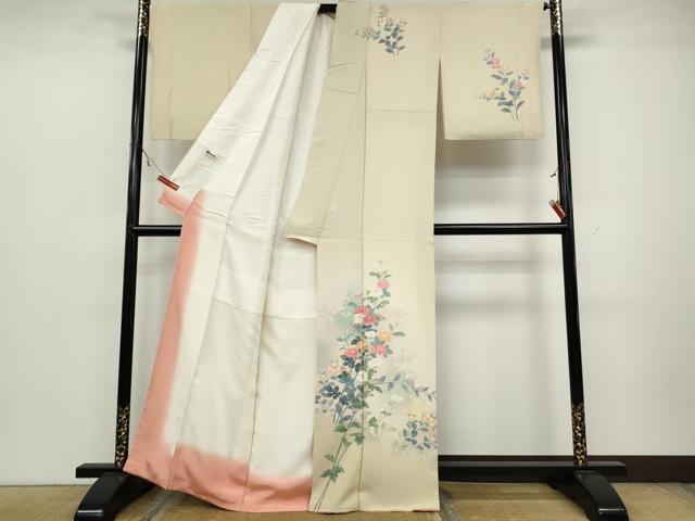 平和屋着物●訪問着 友禅 草花文 正絹 逸品 CAAZ2588ut