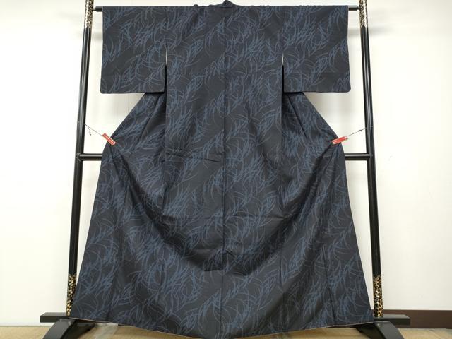 平和屋着物●結城紬 100亀甲 草葉文 正絹 逸品 CAAZ2613ut