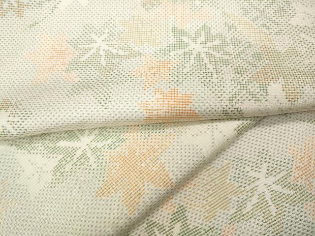 平和屋着物●本場大島紬 白大島 枝楓文 正絹 逸品 CAAZ2614ut