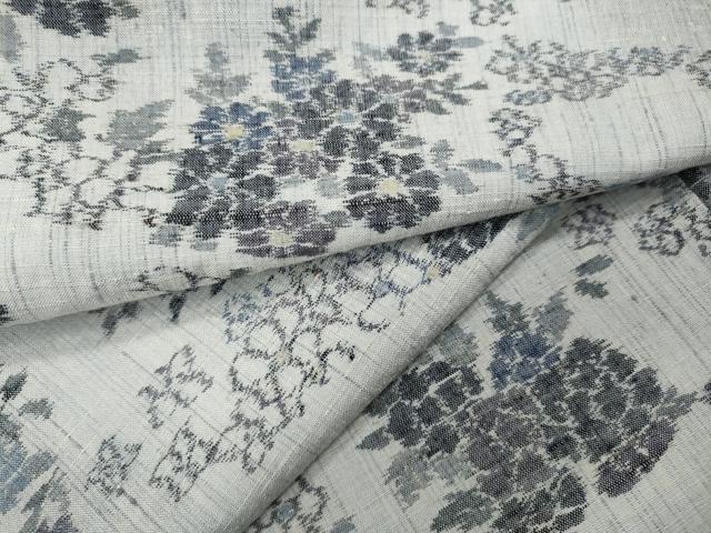 平和屋着物●小千谷紬 舞花文 正絹 逸品 CAAZ2619ut