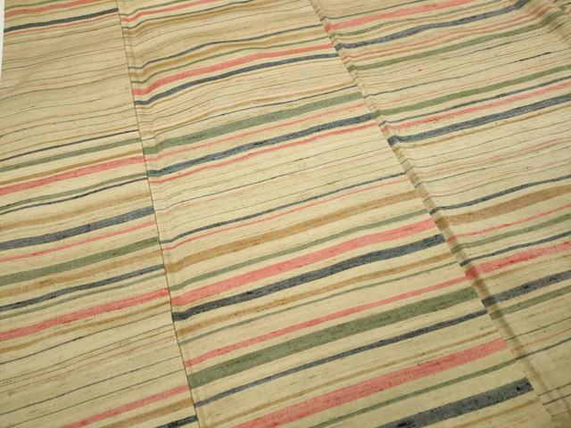 平和屋着物●上質な紬 横段文 正絹 逸品 CAAZ2662ut