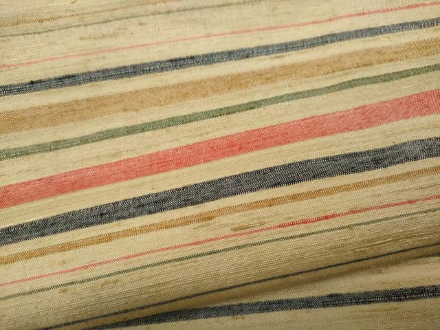 平和屋着物●上質な紬 横段文 正絹 逸品 CAAZ2662ut