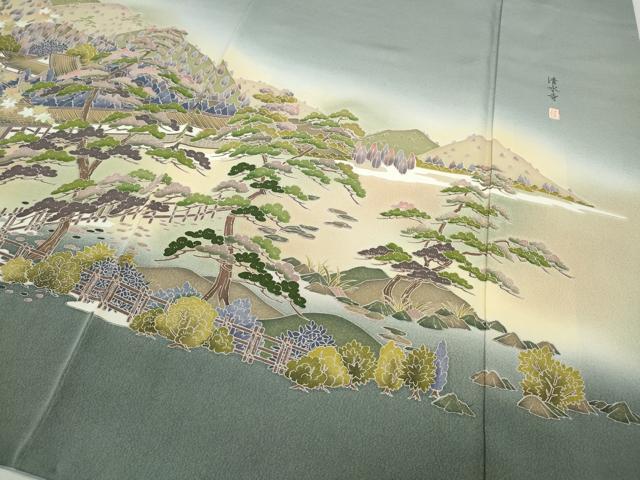 平和屋着物●豪華色留袖 友禅 作家物 清水寺 暈し染め 正絹 逸品 CAAZ2702ut