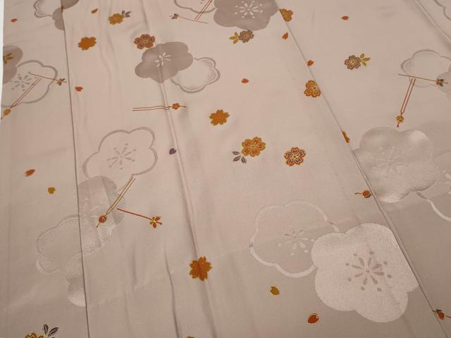 平和屋着物●長襦袢 無双仕立て 簪 舞花文 金彩 正絹 逸品 未使用 CAAZ2710ut