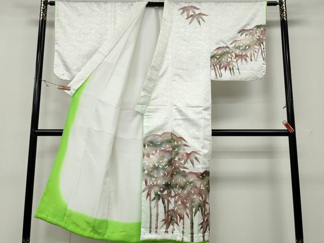 平和屋着物●男性 訪問着 舞台衣装 笹竹文 金銀彩 洗える着物 CAAZ2726ut