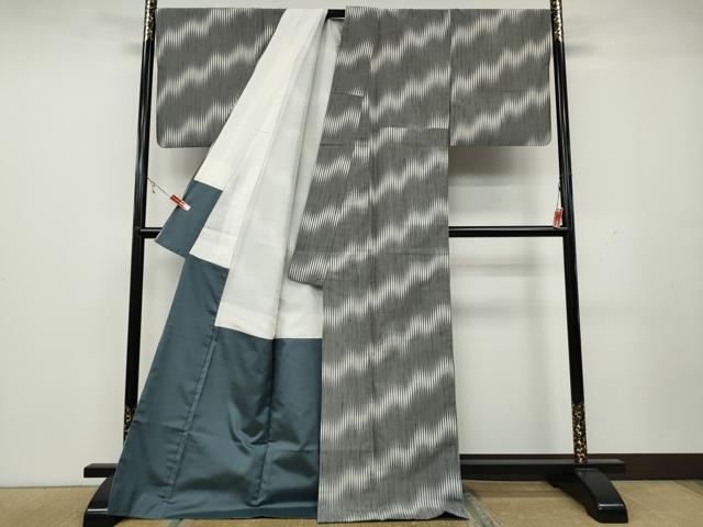 平和屋着物●上質な紬 斜線吉祥文 正絹 逸品 CAAZ2770ut