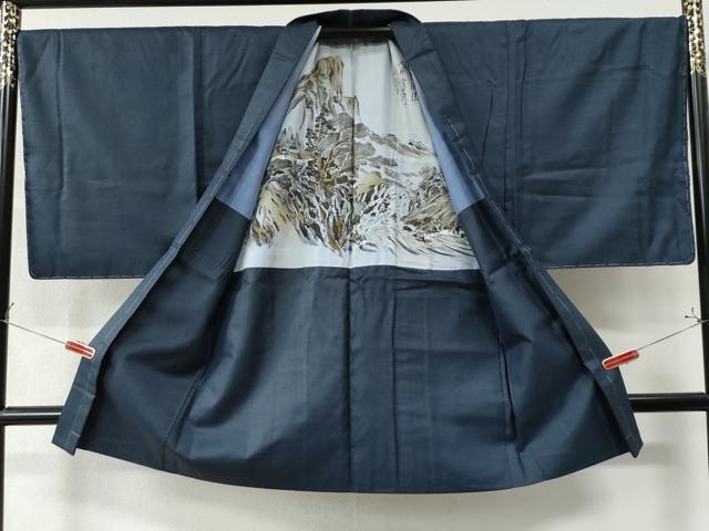 平和屋着物●男性 お召 アンサンブル 100亀甲 正絹 逸品 未使用 CAAZ2806yc