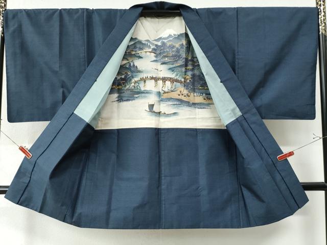 平和屋着物●男性 本場大島紬 アンサンブル 80亀甲 総詰め 正絹 逸品 CAAZ2821yc