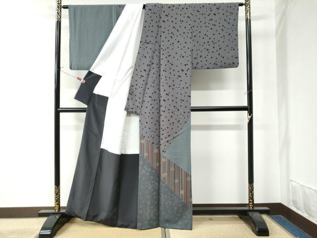 平和屋着物●訪問着 破れ色紙舞花文 正絹 逸品 CAAZ2860yc