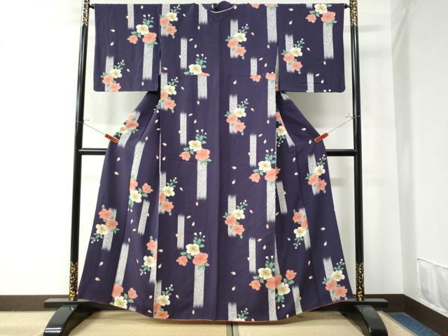 平和屋着物●上質な小紋 霞草花文 正絹 逸品 CAAZ2878yc