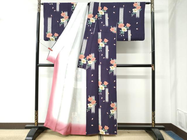 平和屋着物●上質な小紋 霞草花文 正絹 逸品 CAAZ2878yc