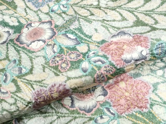平和屋着物●上質な小紋 辻が花 絞り 金彩 ロング丈 正絹 逸品 未使用 CAAZ2897yc