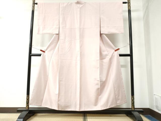 平和屋着物●結城紬 色無地 薄桜色 正絹 逸品 CAAZ2900yc