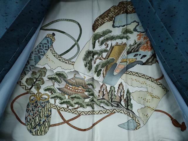平和屋着物●男性 紬 髭紬羽織セット 色無地 青藍色 キングサイズ 正絹 逸品 未使用 CAAZ2971yc