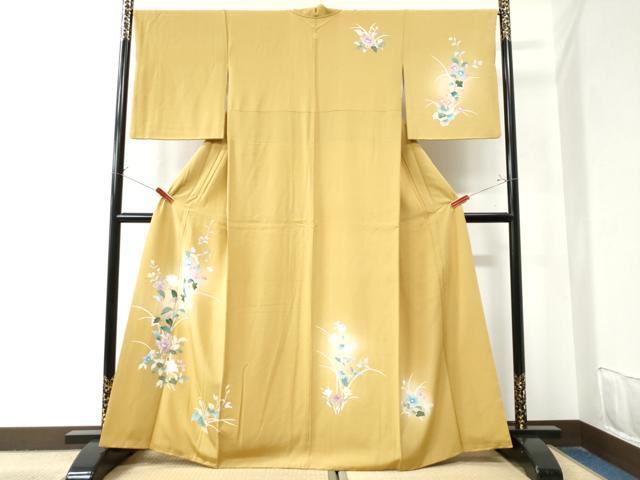 平和屋着物●訪問着 友禅 草花文 暈し染め 正絹 逸品 CAAZ3004yc