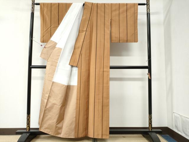 平和屋着物●上質な紬 縞 正絹 逸品 CAAZ3212yc