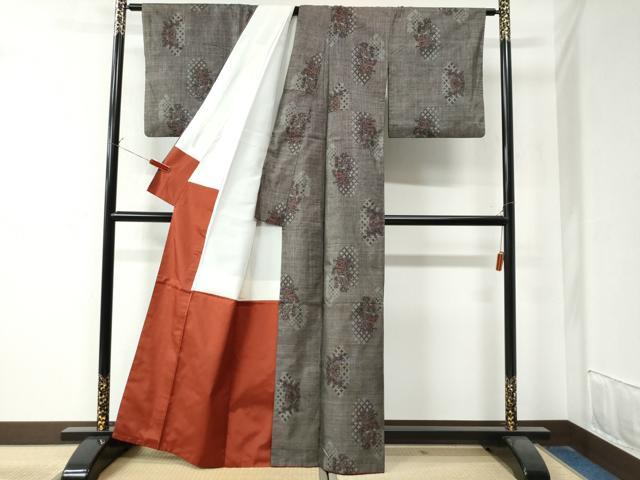 平和屋着物●本場大島紬 9マルキ 吉祥草花文 正絹 逸品 CAAZ3288yc