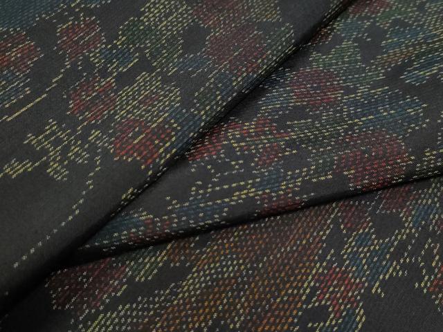 平和屋着物●本場大島紬 草花文 正絹 逸品 CAAZ3409yc