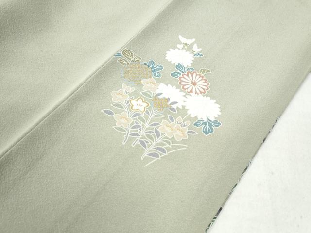 平和屋着物●京友禅作家 外池雅峰 訪問着 駒刺繍 渡り橋松竹梅風景文 暈し染め 金銀彩 正絹 逸品 CAAZ3433yc