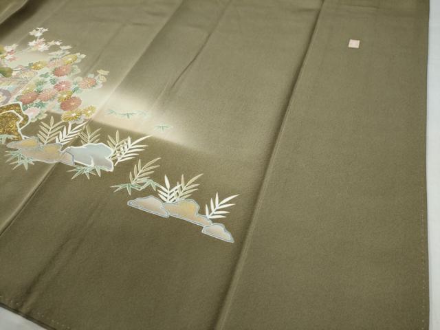 平和屋着物●豪華色留袖 作家物 駒刺繍 御所車浜松花文 暈し染め 金彩 正絹 逸品 CAAZ3434yc