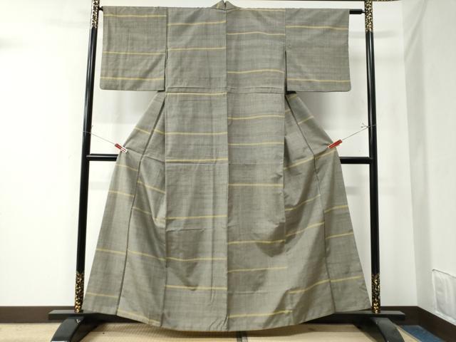 平和屋着物●上質な紬 横縞 正絹 逸品 CAAZ3480yc