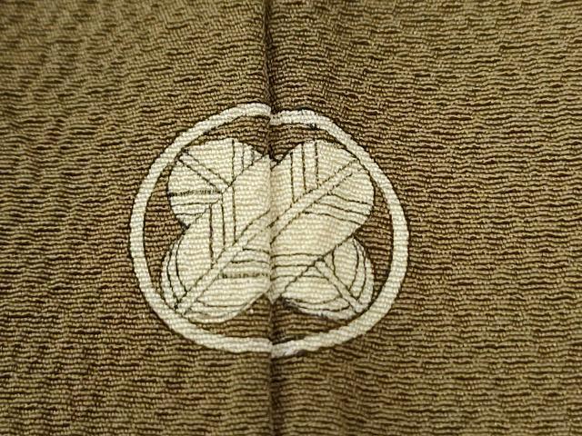 平和屋着物●上質な色無地 鶯茶色 正絹 逸品 CAAZ3537yc