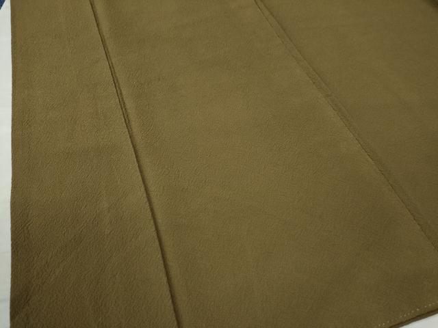 平和屋着物●上質な色無地 鶯茶色 正絹 逸品 CAAZ3537yc