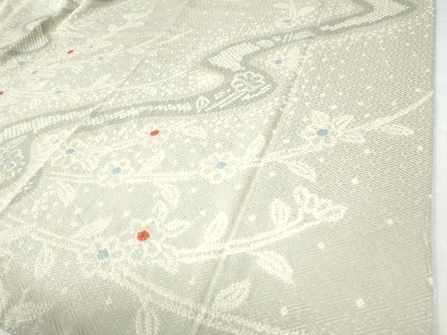 平和屋着物●上質な小紋 絞り 草花文 正絹 逸品 CAAZ3576yc